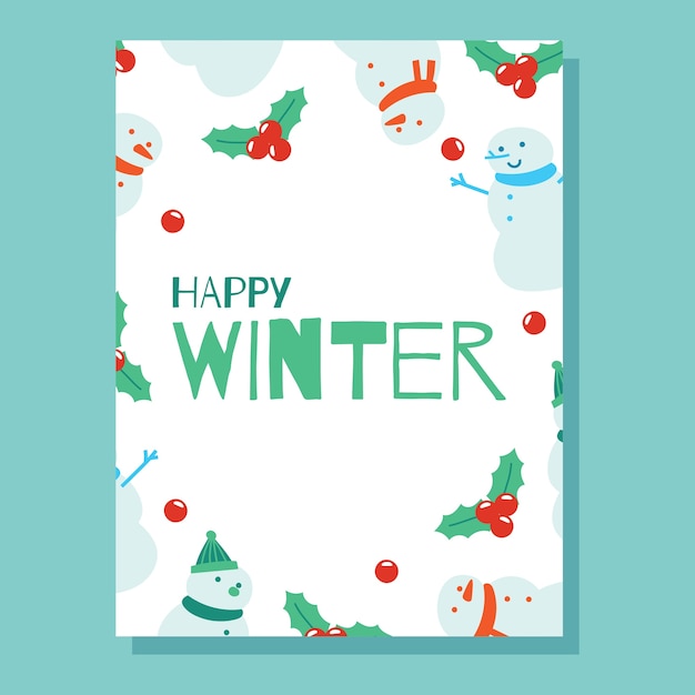 Lindo diseño de tarjeta de felicitación de invierno