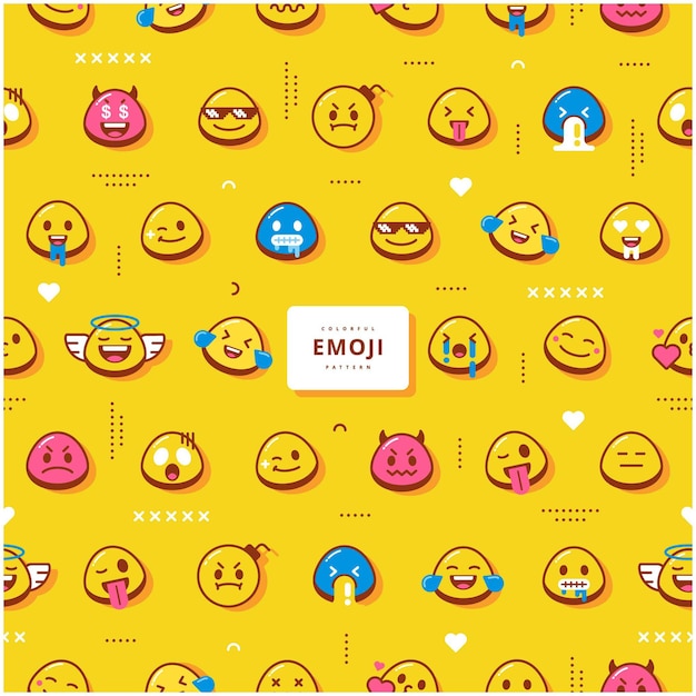 lindo diseño de vector de patrón de emoji