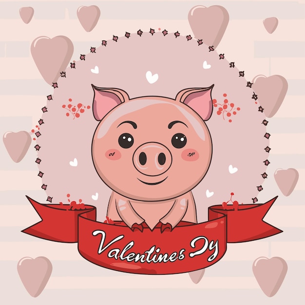 Lindo diseño vectorial de animales para el día de San Valentín