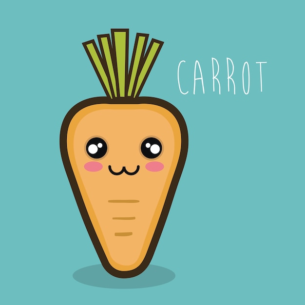 lindo diseño de zanahoria kawaii vegetales