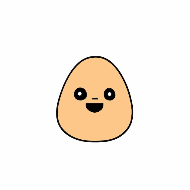 Lindo, divertido, feliz, sonriente, divertido, patata, vector, plano, caricatura, carácter, ilustración, icono, diseño