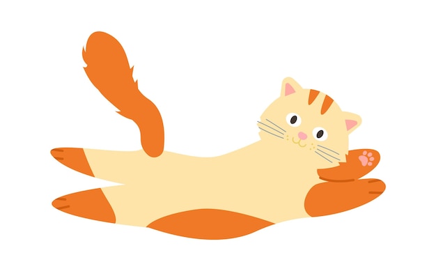 lindo, divertido, gato, mascota, animal, vector, ilustración