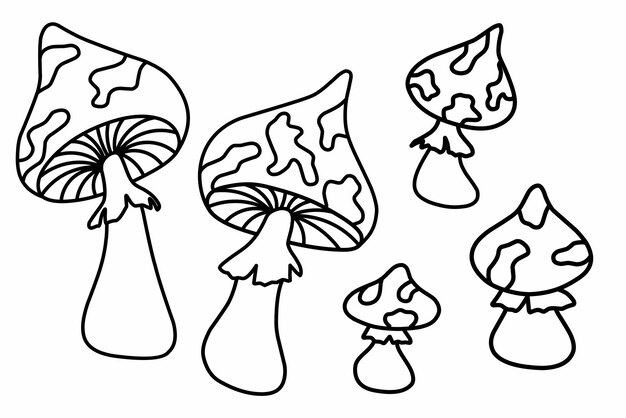 Lindo divertido hongo amanita con rana Ilustración para carteles Impresión de camiseta postal tarjeta textil