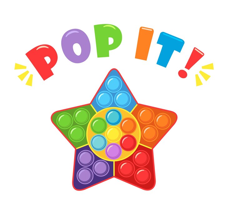 Vector lindo y divertido juguete sensorial pop it fidget pop it fidget set antistress pop it en forma de estrella