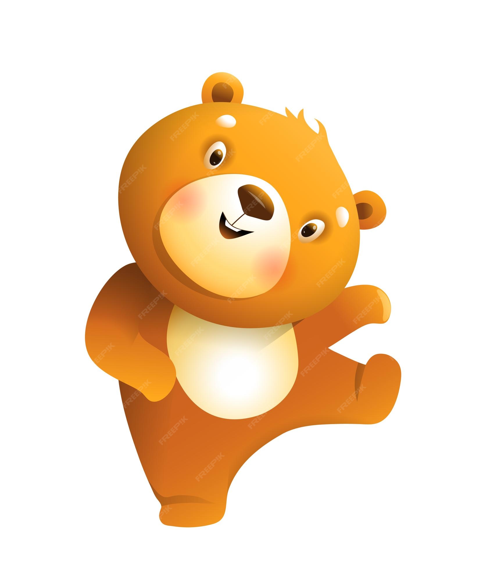 Lindo, divertido, osito de peluche, muñeca, bailando, clipart | Vector Premium Lindo, divertido, osito de peluche, muñeca, bailando, clipart | Vector Premium