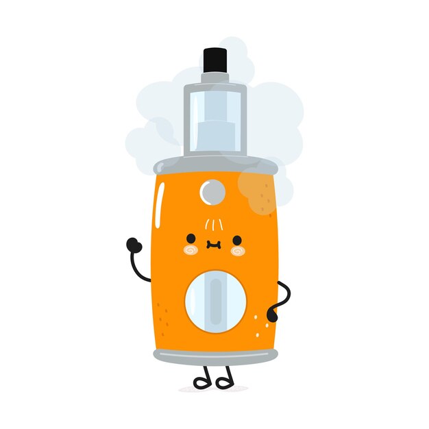 Vector lindo divertido vape agitando el personaje de la mano