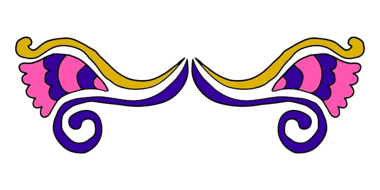 Vector lindo divisor de doodle floral dibujado a mano