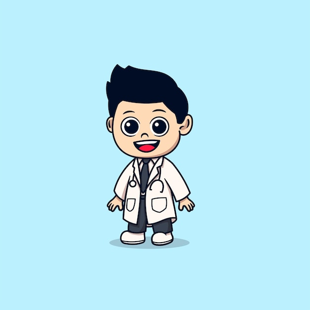 Vector lindo doctor masculino con estetoscopio