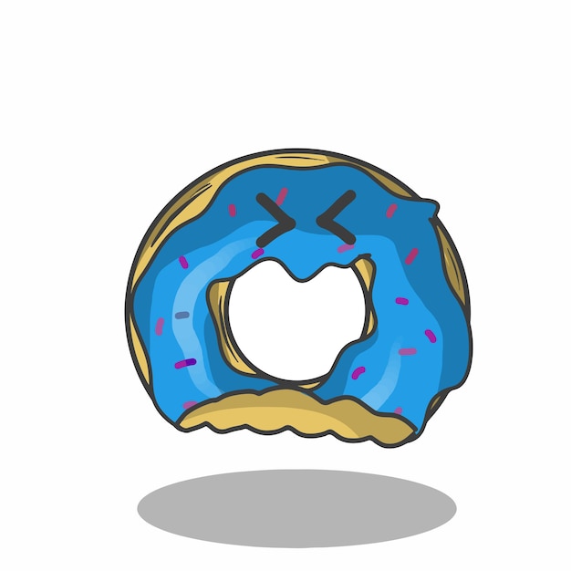 Lindo donuts carácter vector plantilla diseño ilustración