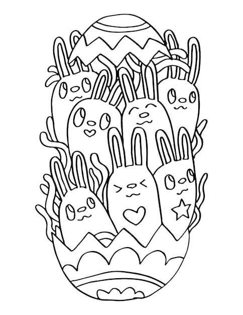 Lindo Doodle de Pascua Página para colorear