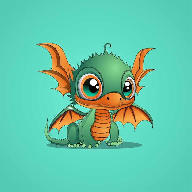 Lindo Dragón Logotipo Dragón Ilustración Dragón Vector