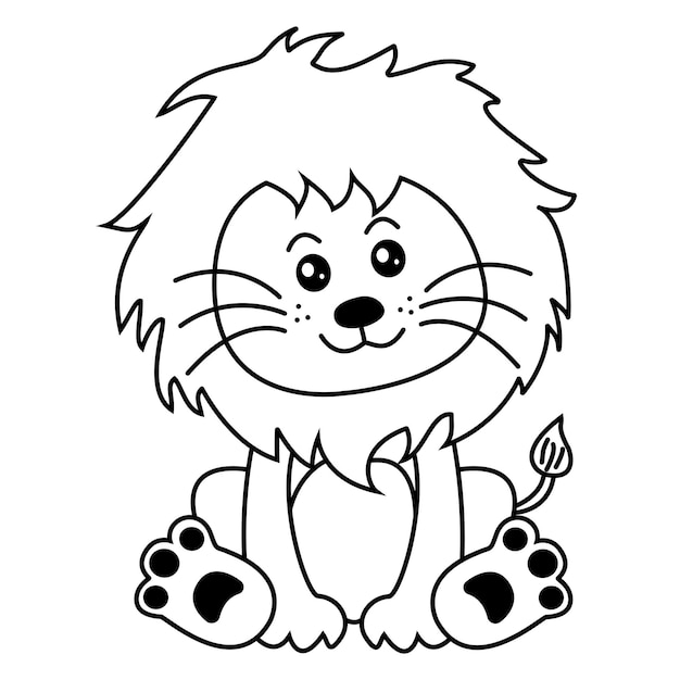 Lindo dulce bebé león clipart