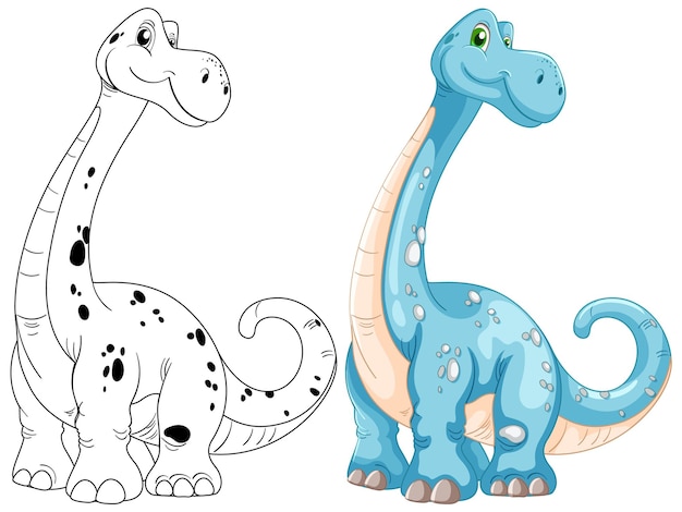 El lindo dúo de ilustraciones de dinosaurios
