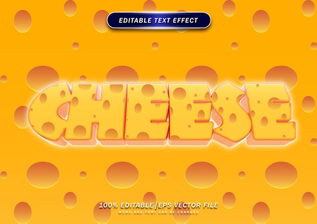 Lindo efecto editable de texto de queso