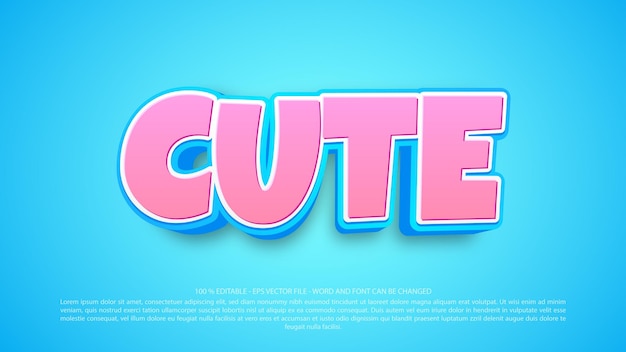 Vector lindo efecto de texto de estilo 3d