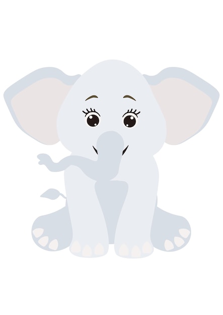 Lindo elefante de dibujos animados. ilustración de vector aislado sobre fondo blanco