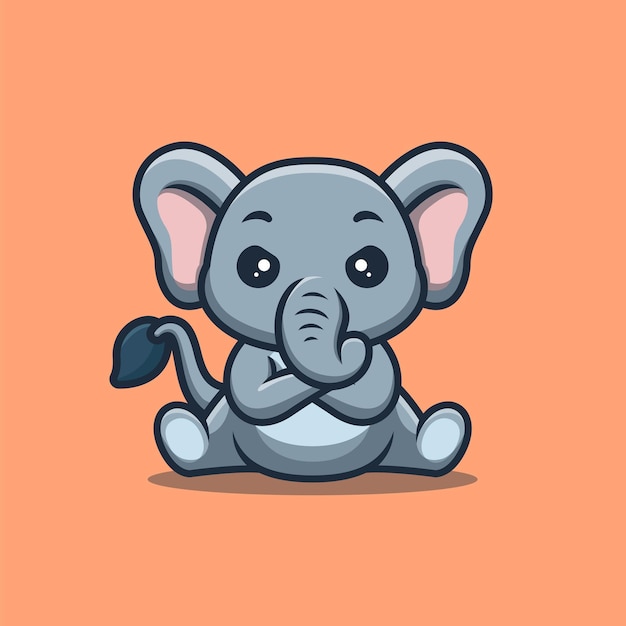 Lindo elefante de dibujos animados