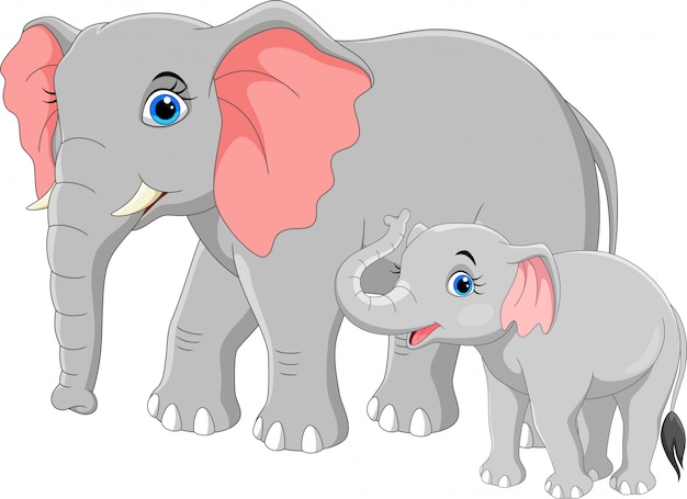 Lindo elefante de dibujos animados