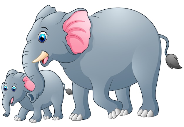 Lindo elefante de dibujos animados