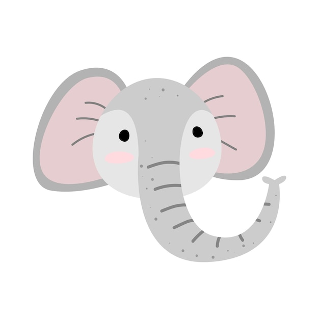 Lindo elefante en estilo de dibujos animados