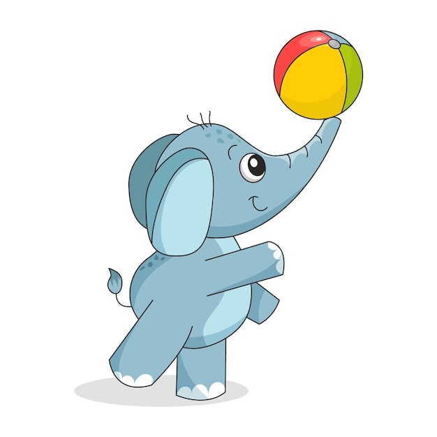 Lindo elefante con pelota