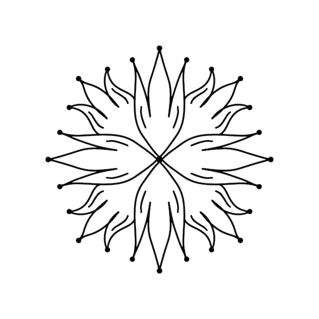 Lindo elemento de flor en estilo doodle para diferentes tipos de pegatinas de postales de decoración
