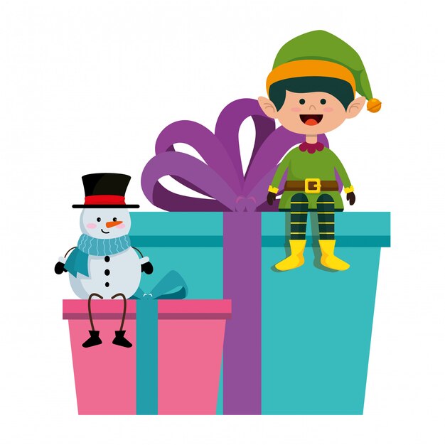 Lindo elfo personaje de navidad