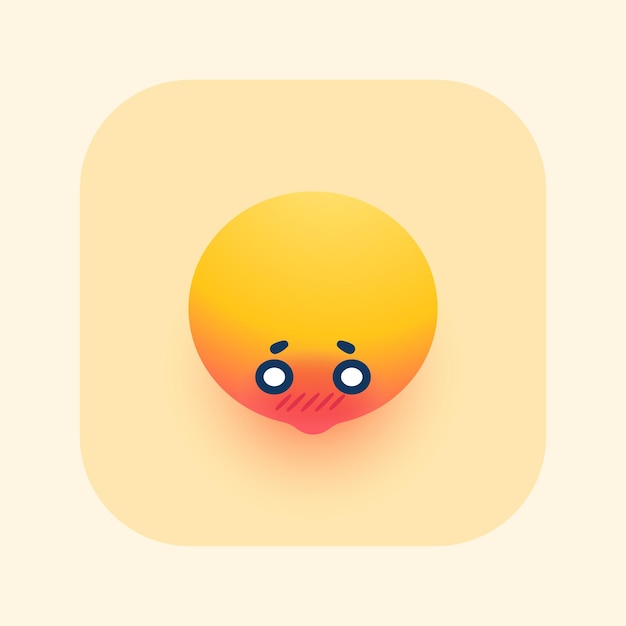 Lindo emoji de cara tímida