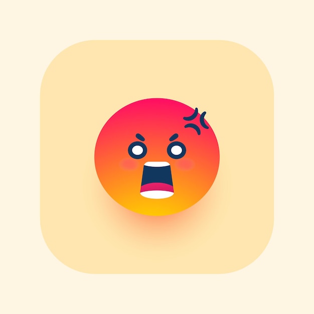 Vector lindo emoji enojado