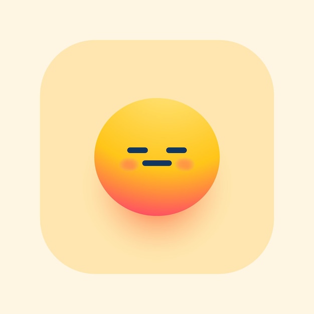 Vector lindo emoji inexpresivo