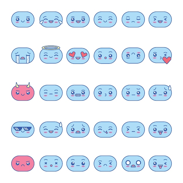 Lindo emoticon plano