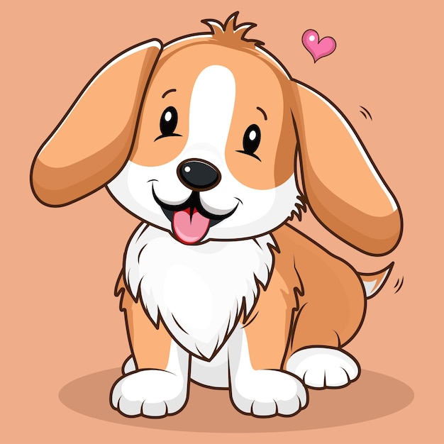 El lindo y encantador cachorro de dibujos animados