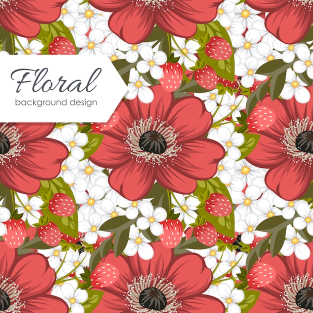 Lindo estampado floral con flores de colores