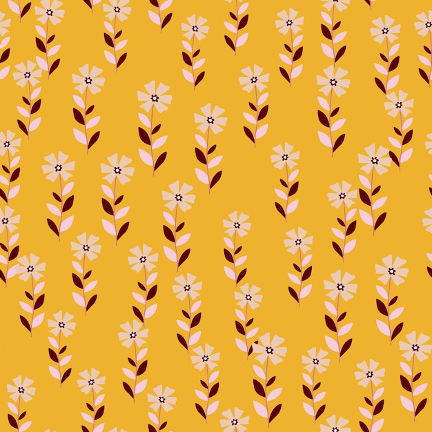 Lindo estilizado flor ditsy patrón sin costuras decorativo ingenuo telón de fondo botánico diseño para tela textil impresión papel de regalo cubierta cartel ilustración vectorial