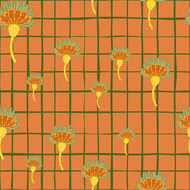 Lindo estilizado flor patrón sin costuras decorativo ingenuo fondo botánico para el diseño de tela impresión textil envoltura de papel portada ilustración vectorial