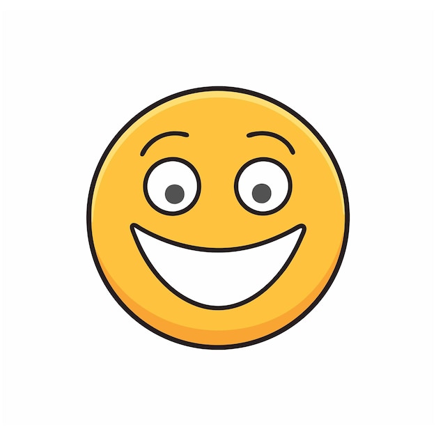 Lindo estilo de dibujos animados Emoji Mascota con ojos lindos y boca expresiva