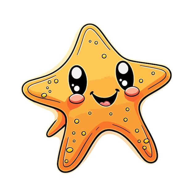 Lindo estilo de dibujos animados de estrellas de mar