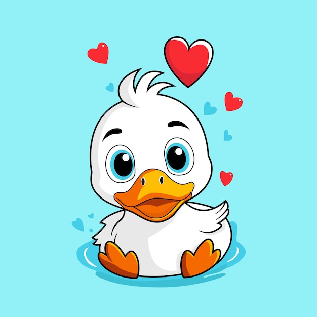 Lindo estilo de dibujos animados de pato