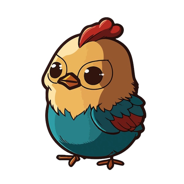 Lindo estilo de dibujos animados de pollo