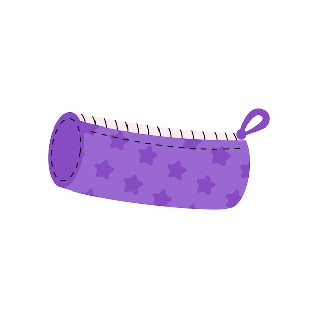 Lindo estuche morado con estrellas de septiembre, para ir a la escuela. Estuche de suministros. papeleria infantil