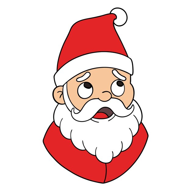 Lindo y expresivo estilo de dibujos animados Papá Noel con traje rojo de Papá Noel para la celebración de Navidad