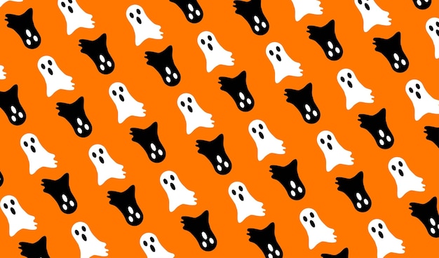 Lindo fantasma de patrones sin fisuras de halloween con ilustración de boo