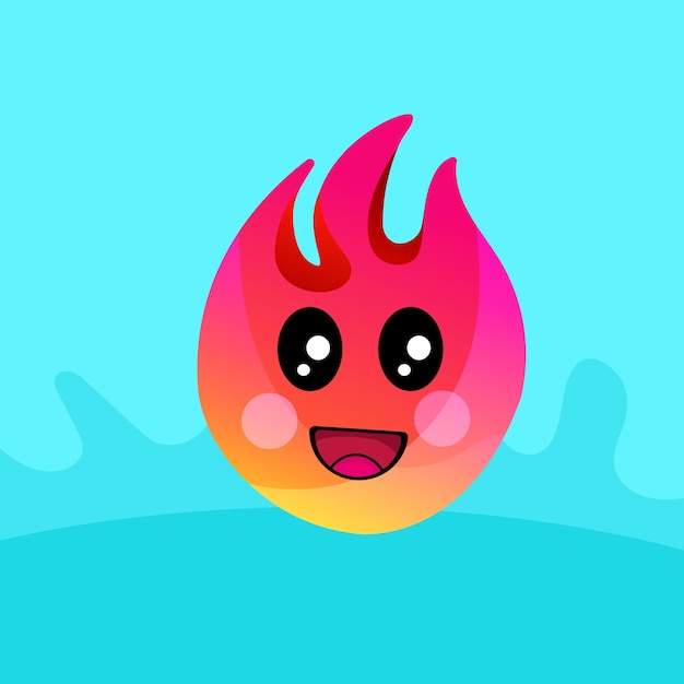 Vector lindo feliz fuego emoji descarga vectorial