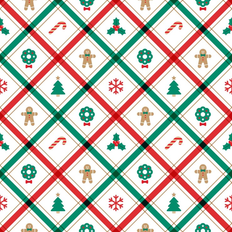 Vector lindo feliz navidad árbol línea diagonal raya línea a rayas tilt plaid tartan buffalo scott gingham