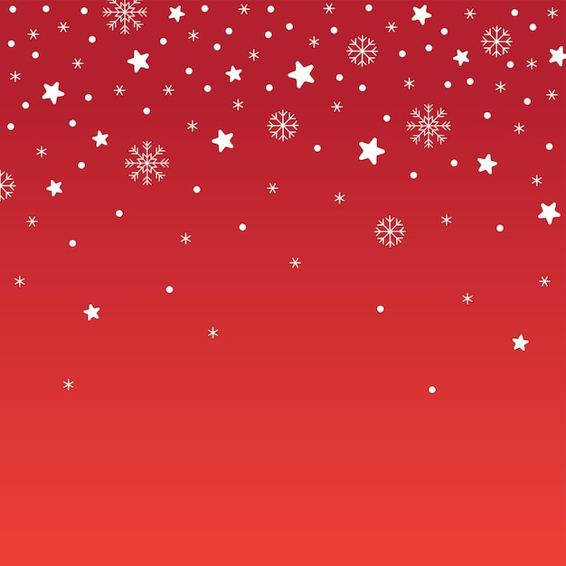 Lindo feliz navidad estrella nieve copo de nieve confeti elemento ditsy rojo sin fisuras de fondo