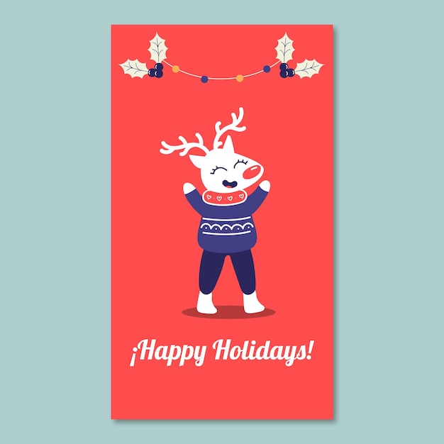 Lindo y feliz navidad rudolph deer