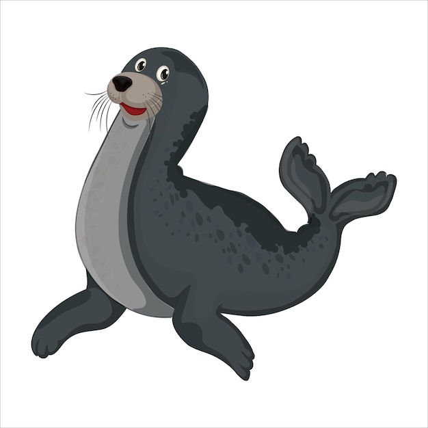 Lindo foca adorable perro ternero de mar acostado relajándose lindo animal acuático del norte