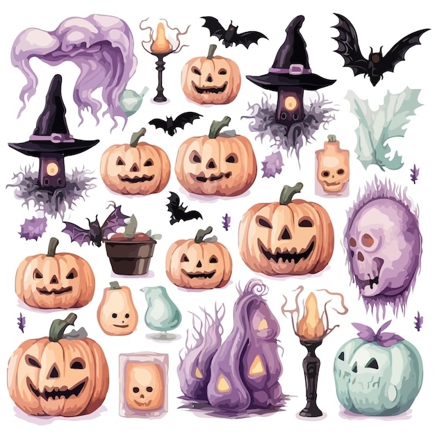 Vector lindo fondo blanco pastel halloween