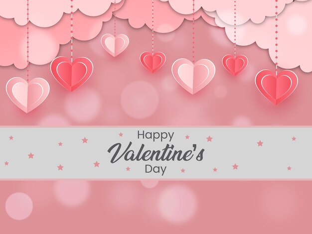 Lindo fondo con corazones de amor decorativos para el día de san valentín