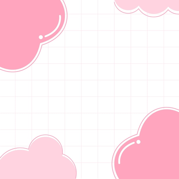 Lindo fondo con corazones y nubes Vector